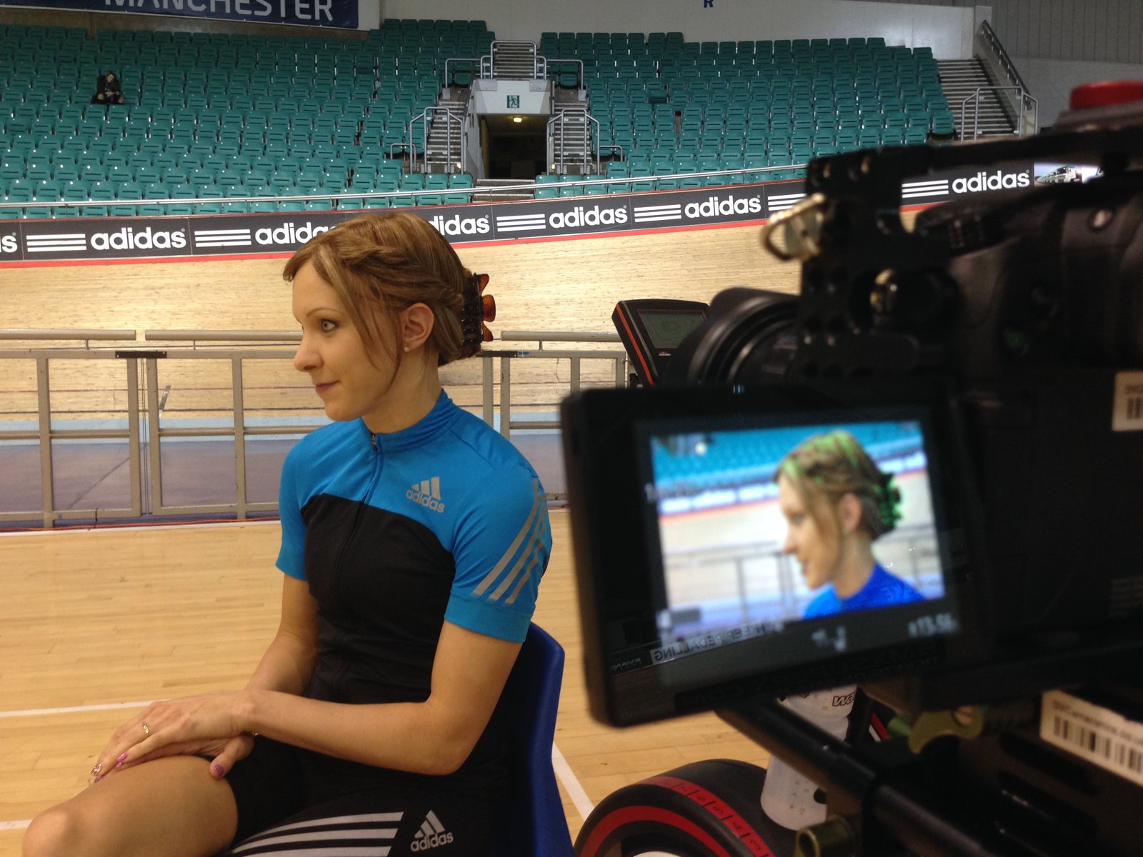 Joanne Rowsell - Olympic Gold  medal cyclist - camera operator hire London
